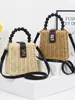 Bolsa Transversal Color Block Tecida Estilo Viagem Praia Férias Bolsa de Praia Chic Retrô Versátil Bolsa de Ombro
