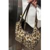 Bolso Tote Vintage Leopardo para Axila para Mujer 2025 Nuevo Lana Gran Capacidad Estudiante Clase Desplazamiento Bolso de Hombro de Mano