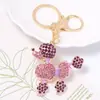 Llavero de Cachorro Animal del Zodiaco Colgante Pequeño Pedrería Metal Perro Caniche Llavero Accesorios DIY Mayoreo