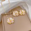 [conjunto] Moda Transfronteriza Elegante Lujo Lleno de Circonio Elementos Finos Viento Cobre Microincrustaciones Pendientes Collar conjunto Combinación