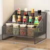 Estante de Almacenamiento para Condimentos, Suministros de Cocina, Estante de Almacenamiento para Vasos de Agua, Estante de Almacenamiento Multifuncional con Compartimentos para Condimentos para Escritorio del Hogar