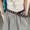 Cinturón de Cintura Punk de Gama Alta Negro para Mujer Estilo Nuevo Diseño de Nicho Sentido de la Moda Ins Modelador de Cintura sin Agujeros Cinturón de Cuero Versátil Decoración