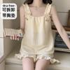 Conjunto de Pijama de Algodão Fino Nuvem para Mulheres com Bojo, Doce e Fofo Estilo Ins Casual Coreano de Verão