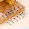 Novas Unhas de Lábio de Opala de 3 Cores Transfronteiriças, Acessórios de Lábio Geométricos de Zircônia Piercing Personalizados e Criativos, Atacado de Fábrica e Versátil