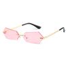 Nuevas Gafas de Sol sin Montura con Borde Cortado para Mujer, Gafas de Sol Geométricas Degradadas de Celebridad de Internet, Gafas de Estilo Callejero Trendy Transfronterizo