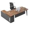 Mesa de chefe, mesa de escritório e cadeira, combinação simples e moderna, mesa de presidente, mesa de supervisor, mesa grande, móveis de escritório, mesa de gerente