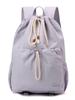 Mochila de Cuerdas Casual Transfronteriza de Gran Capacidad de Tela de Nailon Mochila Simple y a la Moda Mochila Escolar de Viaje Versátil para Mujer