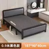 Cama de solteiro dobrável em quatro dobras para uso doméstico, cama simples para cochilo no escritório, cama de casal para moradia alugada, cama de ferro para adultos, metal