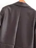 Comércio Exterior Transfronteiriço Spot 2025 Estilo Europeu e Americano Feminino Outono Nova Moda Retrô Blazer de Dois Botões Jaqueta de Couro