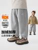 Calça Esportiva Casual Forrada com Fleece para Meninos Inverno 2026 Novo Estilo Calça de Moletom Roupas de Inverno para Crianças Pequenas
