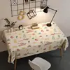 Toalha de Mesa Desenho Animado, Sem Lavagem, Impermeável, À Prova de Óleo, Resistente ao Calor, Estilo Dopamina Creme, Toalha de Mesa Retangular, Protetor de Mesa, Chá