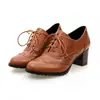 Botines de tacón medio estilo barroco transfronterizos comercio exterior talla grande 40-43 talla botines individuales con cordones al frente zapatos vintage para mujer