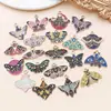 20 Flores de Luna de Colores que Gotean Aceite, Colgantes de Mariposa e Insectos de Aleación de Zinc, Accesorios para Pulseras, Llaveros, Joyería DIY
