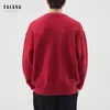 Suéter Cálido de Invierno Yacang para Hombre, Holgado, Cuello Redondo, Jersey 2024 Nuevo, Color Sólido, Suéter de Punto, Chaqueta Casual para Pareja
