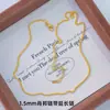 Collar de Oro Arena Vietnamita 24K Joyería para Mujer, Larga Duración, Cadena de Clavícula Nicho de Alta Gama Cadena de Oro Imitación