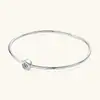 Pulsera Abierta de Mano de Fátima Inlaid con Circonita Redonda de Plata de Ley S925 para Mujer, Nueva Joyería de Mano Transfronteriza Europea y Americana, Venta al por Mayor