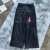 Uau, Retorno Rápido Jeans Reto Bordado Hip-Hop Americano de Rua Masculino Slim Casual Versátil