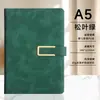 Caderno a5 logo personalizado escritório comercial caderno de alta aparência conjunto caixa de presente couro macio fivela planejador