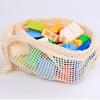 Bolsa de malla de algodón para frutas con cordón, bolsa de malla de algodón para verduras, bolsa de malla para juguetes de almacenamiento para niños, bolsa de malla de poliéster para supermercado