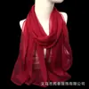 Lenço de Seda Color Sólida para Performance de Dança na Primavera e Outono Atacado Leve Macio Chiffon Lenço Moda Xale para Mulheres