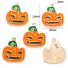 Acessórios de Joias DIY com Esmalte Gotejado Halloween Abóbora Caveira Pingente Engraçado Pulseira Colar Pingente W473