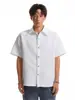 Camisa de Manga Corta Texturizada Estilo Old Money para Hombre, Verano Retro Americano Cleanfit Holgada Lujo Manga Raglán