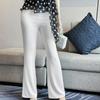 Calça Casual Branca de Perna Reta e Flare para Mulheres, Estilo Coreano, Novo Modelo Verão 2026, Calça Social Fluida 35107