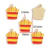 Colgante de aleación de hamburguesa, pizza, pastel, postre con goteo de aceite de dibujos animados, accesorio para pulsera, collar, llavero W846