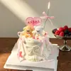 Decoración para pastel del Día de San Valentín Chino, adorno de cachorro tierno sentado de goma suave, tarjeta insertable en forma de corazón 'Feliz Día de San Valentín'