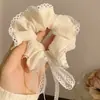 Elástico de Cabelo Scrunchie com Acabamento em Renda 2026 Alta Elasticidade Faixa de Cabelo Suporte para Rabo de Cavalo Acessório de Cabelo para Menina