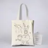 Bolsa de Lienzo para Graffiti Hecha a Mano para Padres e Hijos Bolsa de Lienzo Pintada a Mano DIY para Niños Bolsa de Tela al por Mayor Bolsa para Colorear Impresión de Logotipo
