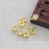 Hongxing Joias DIY Cobre Cor Dourada 24K Conserva Cor 4*6mm Pingente Único Pequeno Pingente Zircônia Acessórios Materiais Artesanais B1461