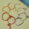 Pulseira de Nó Dimple Produto Acabado, Corda Colorida de Cinco Cores de Alta Qualidade para Crianças, Corda Colorida de Cinco Cores Ajustável para o Festival do Barco-Dragão, Corda Vermelha para Adultos