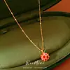 Collar de Manzana Electrochapado en Oro Real de 14K con Circonita, Cadena para Clavícula de Lujo Ligero de Alta Gama, Accesorio Versátil Exquisito y Elegante