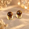 Llegada Nueva 2026 Serie de Colores Maillard Aretes Cuadrados de Perlas Geométricos Diseño Único Colgantes de Aretes Aretes de Lujo Ligero de Gama Alta