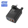 Cargador Múltiple AC Luz Azul QC3.0+PD20W Carga Rápida Cargador de Teléfono Móvil Adaptador de Corriente 5v2a Venta al por Mayor