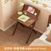Mesa plegable de madera maciza, Mesa para niños, Mesa de computadora para dormitorio en casa, Escritorio de oficina simple, Mesa de comedor portátil plegable de madera de caucho