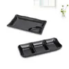 Plato de Melamina para Sazonar Barbacoa con Dos o Tres Compartimentos, Plato Comercial Creativo para Barbacoa, Hot Pot, Condimentos, Platos Fríos y Bocadillos
