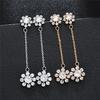 Pendientes de Zirconia Super Brillantes de Alta Calidad, Pendientes de Borla con Temperamento, Regalos de Moda para Niñas, Pendientes de Margarita de Gama Alta