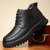 Zapatos de Algodón Cálido con Felpa de Invierno para Hombre Zapatos Casuales de Negocios Antideslizantes de Algodón y Cuero Zapatos para Hombre de Mediana Edad y Ancianos