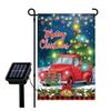 Bandera de Jardín Personalizada de Santa Claus Transfronteriza con Luces Decoración Navideña LED Solar Doble Capa Bandera Luminosa