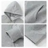 Casaco Outwear Peludo de Veludo Cinza para Mulheres no Inverno, Suéter Cardigan com Capuz de Caxemira Super Macio e Grosso, Lã Polar