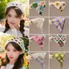 Bufanda Triángulo de Punto Hecha a Mano Estilo Retro Francés Dopamina para Salidas, Pañuelo para la Cabeza Crochet Floral Pastoral Dulce y Lindo para Mujeres