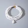 Moda Transfronteriza Europea y Americana Personalidad Elegante Versátil Collar de Perlas Simple Multicapa Irregular Gargantilla de Perlas Artificiales para Mujer