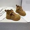 Botas Martin Antideslizantes de Suela Blanda Moda Otoño/Invierno 2026 para Niños y Niñas, Botines Cortos para Bebés de Guardería, Zapatos de Cuero con Forro de Terciopelo