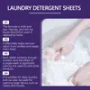 Detergente para Ropa Jakehoe Cuidado Suave Eliminación de Manchas Ropa Frescura Duradera Papel de Burbujas para Lavar