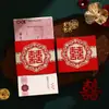 Envelopes de Dinheiro Atacado para Casamentos, Pacotes Vermelhos com Palavras Felizes, Tiras Selantes, Dote, Presentes de Noivado, Suprimentos de Casamento