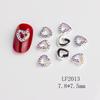 Nuevas Decoraciones de Diamantes para Uñas 520 Regalo Qixi Día de San Valentín Corazón Hueco en Forma de Corazón Estilo Amoroso Accesorios de Arte para Uñas con Lazo