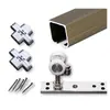 Accesorios para Ventanas Corredizas Plegables Izquierda y Derecha, Riel Colgante de Madera Maciza para Puertas Corredizas Plegables de Ventana, Juego Completo de Herrajes para Ventanas de Madera, Universal