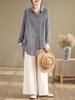 Dopamina usa esta primavera y verano nueva camisa de exterior de temperamento casual irregular de longitud media ropa de mujer